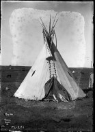 High Pipe's Tipi with scalp locks