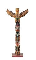 Miniature Totem Pole Carved  by Charles James, Kwaliutl