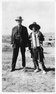 Portrait of a Ute Mountain Ute man and an Anglo man