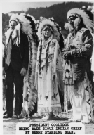 Clavin Coolidge being made Sioux Indian Chief