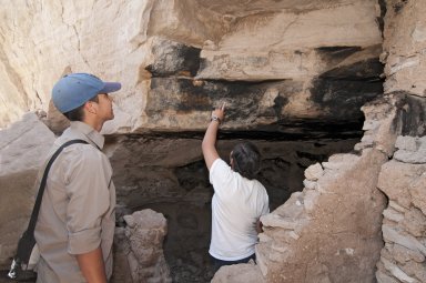Vincent Morris and Salamasina Fifta at the Hinkle Park Cliff Dwelling near Reserve, New Mexico.