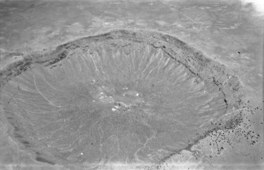 Aerial view of AZ meteorite crater
