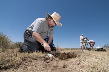 Dr. Frank Krell fieldwork at Bijou Creek