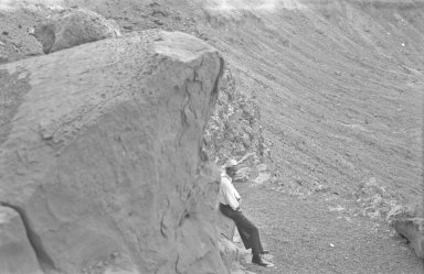 Unidentified man on crater rim