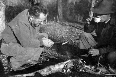 A.M. Bailey & F.G. Brandenburg at campfire