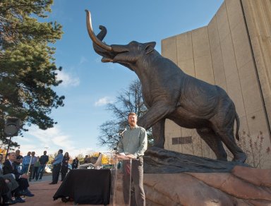 Dedication of Bronze Mastodon Sculpture