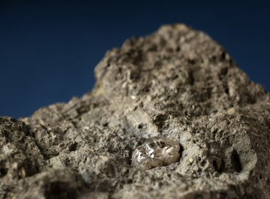 Diamond in a rock matrix