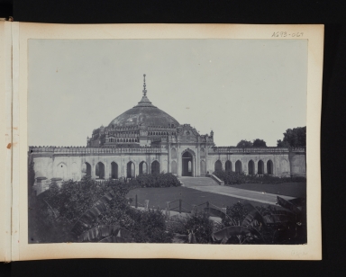 Building exterior of a domed building in Agra, India.