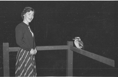 Patricia Bailey Witherspoon and a kookaburra
