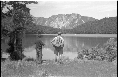 Dick Morris and unidentified field team member Lake Lupine