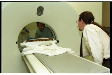 CT scanning cat mummy