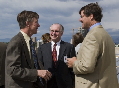 Mayor John Hickenlooper, George Sparks, with Kirk Johnson