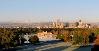 Denver Skyline in Fall