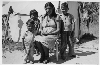 Sioux woman with three children